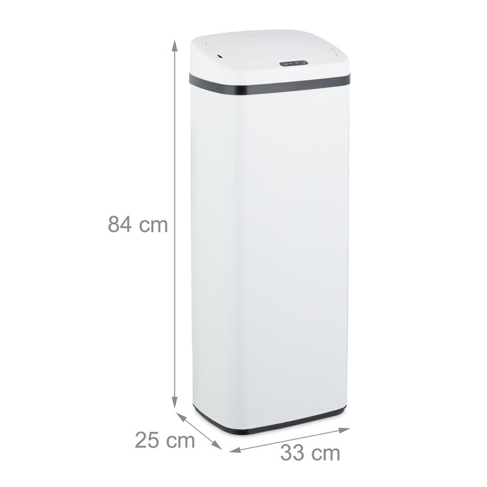Relaxdays White Trash Can with Sensor
