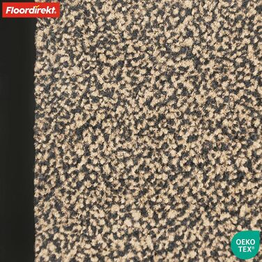 Килимок для підлоги Floordirekt Rhine - миючий, з високою зносостійкістю, з антиковзним покриттям - килимок для вхідної зони (Sparrow), кольор Ocher-black (Meliert), 80 x 120 см