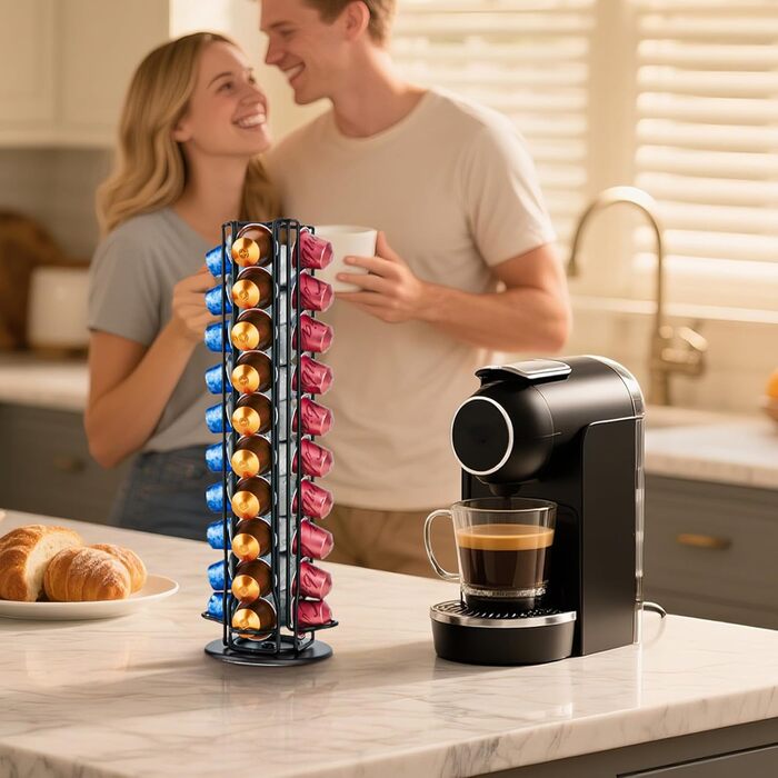 Тримач для капсул Nespresso MOLEDINO – органайзер для 40 капсул, обертання 360°, чорний
