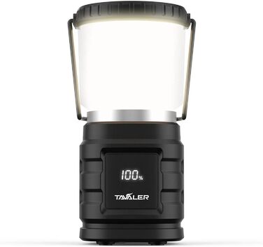 Tavaler Camping Lantern 8000 mAh Battery USB C Rechargeable Camping Lamp with LED Battery Level Display Screen Camping Light IP65 Waterproof Camp Light for Hiking, Outdoor, Emergency, Power Bank