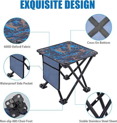 Складаний туристичний стільчик для риболовлі та відпочинку на природі - компактний, з сумкою