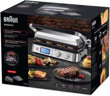 Електричний гриль Braun MultiGrill 7 CG7020: контактний гриль, барбекю та духовка 3-в-1, 2000W, велика поверхня (12 бургеров), для дому