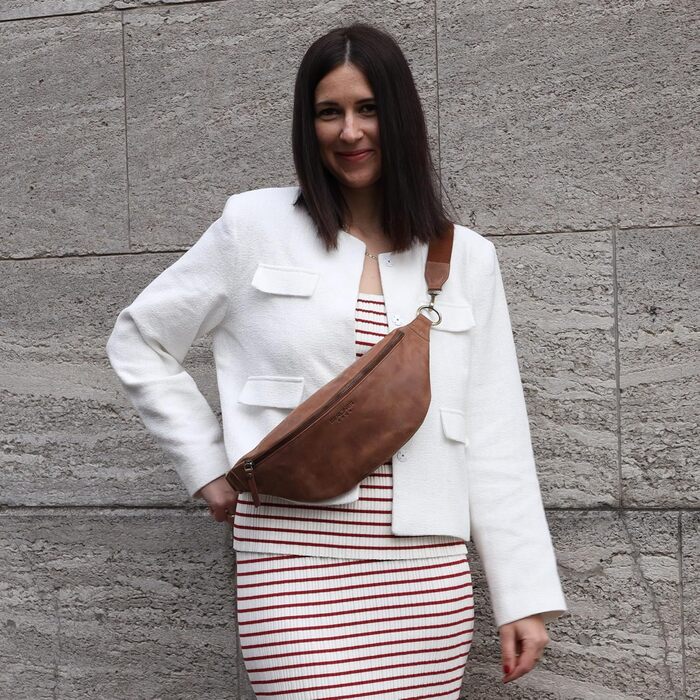 Чоловіча/Жіноча сумка через плече Berliner Bags Preiu Bauchtasche, сумка на пояс, шкіряна, кросбоді, для чоловіків та жінок (Camel, XL)