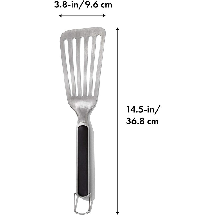 Набір OXO Good Grips для гриля: лопатка та щипці – нержавіюча сталь, 41 см та 47,5 см, безпечне миття в посудомийній машині