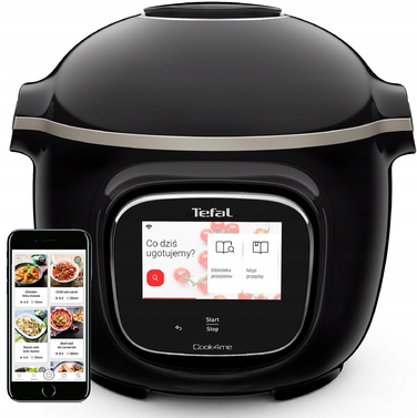 Мультиварка-скороварка Tefal Cook4me Touch CY912, 6 л, Wi-Fi, 13 функцій, чорна
