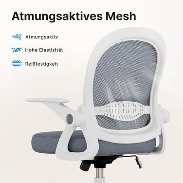 Офісний стіл Rattantree: ергономічний стілець з дихаючою спинкою, регульована висота, сітчаста конструкція, підлокітники, 360° обертання, для офісу та дому (темно-синій)