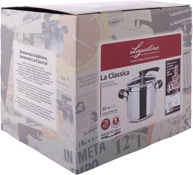 Скороварка Lagostina La Classica з кошиком та мірною чашею, 7 л, 22 см, сталь, чорна