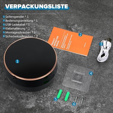 Automatic Soap Dispenser Wall Mount Foam Soap Dispenser Electric Soap Dispenser No Touch Wall Mounting Sensor Foam Soap Dispenser Plastic Kitchen Bathroom Foam Dispenser Black