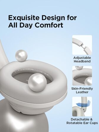 Навушники 1MORE HQ31 Bluetooth бездротові Over-Ear з активним шумозаглушенням, Hi-Res Audio, просторовим звуком, швидкою зарядкою та EQ в додатку (білі)