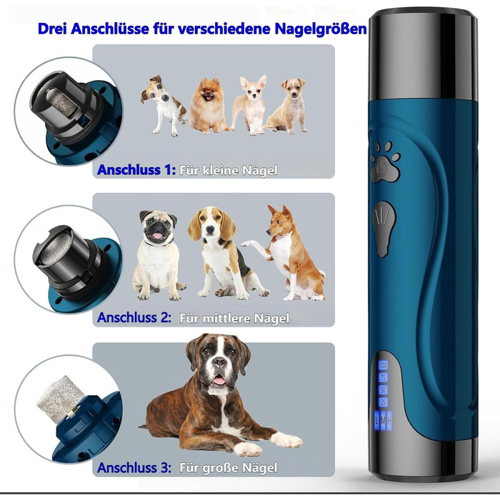 Електричний точилка для кігтів собак YABIFE, 3 швидкості, тиха, для собак та котів