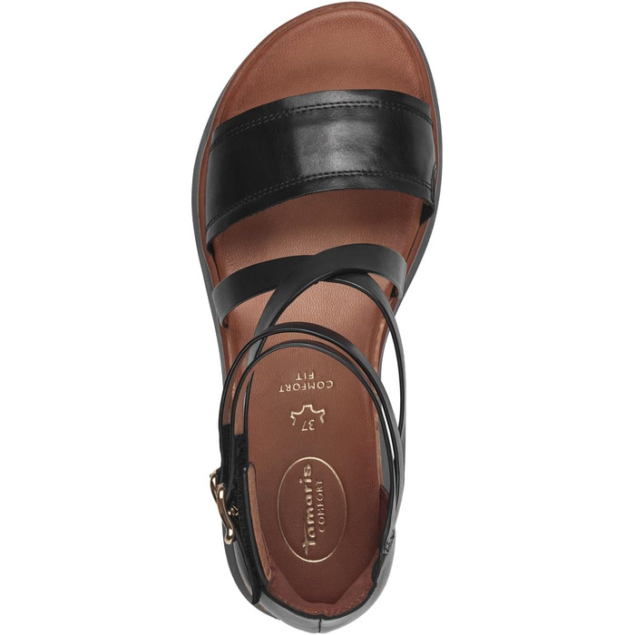 Tamaris босоніжки жіночі шкіряні чорні з закритим задником Comfort (36 EU)