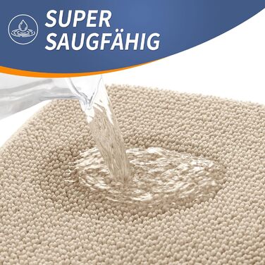 Килимок для ванної кімнати Homaxy з піною пам'яті, м'який, неслизький, миючий, товстий, вбираючий, 50x76 см, бежевий