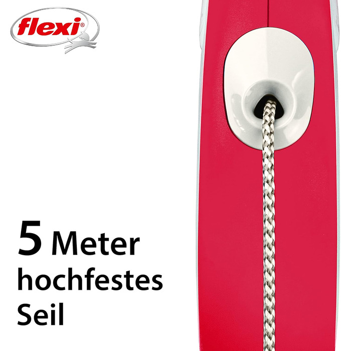 Висувна повідка для собак Flexi, з м'якою ручкою, червона, для собак вагою до 20 кг