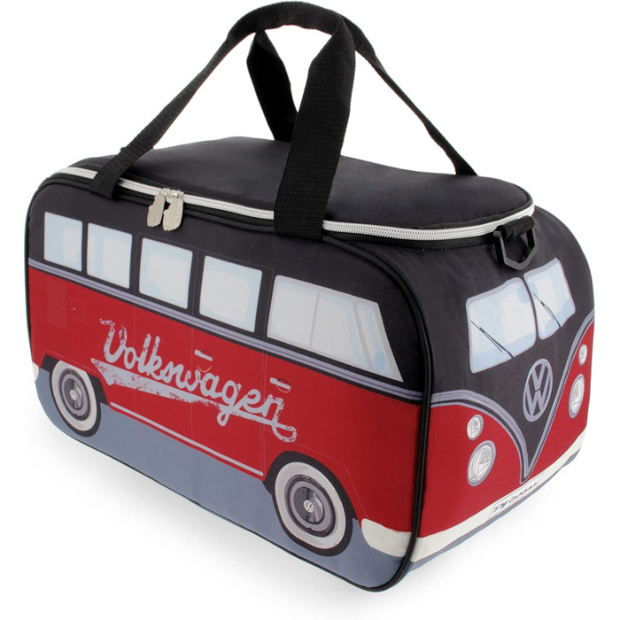 VW Collection - Volkswagen Hippie Bus T1 Camper Van Cooler Bag 25L (Red/Black)