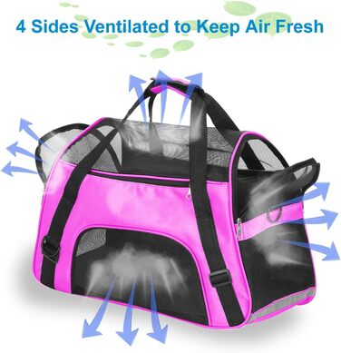 Транслювач для домашніх тварин: котів, собак, кроликів, хом'яків. Підходить для авіаперельотів, м'який, з плечовим ремінцем (M - 47x27x28 см, до 5 кг)