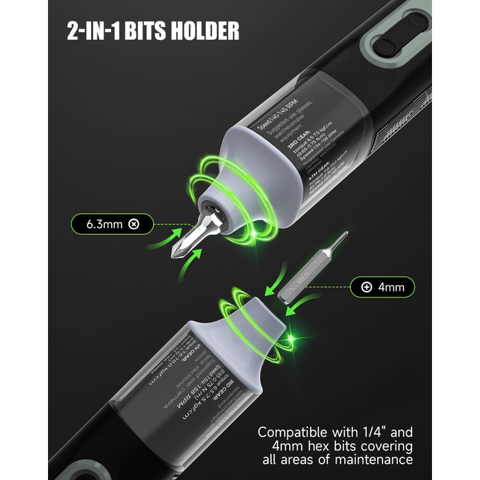 Електрична викрутка 36 в 1, міні-набір, акумуляторна викрутка з бітами H4, H6.3, 4 моменти, 1500mAh, інструмент для ремонту телефонів, окулярів, годинників, ноутбуків GS-Y08