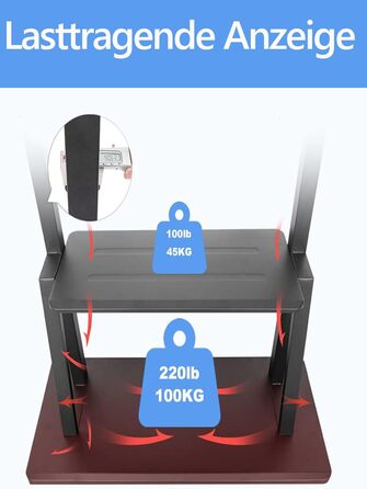 Мобільна тумба під телевізор Hellsehen на колесах, регульована висота, для LCD/LED/OLED 32-75 дюймів, підлогова стійка для смартборду