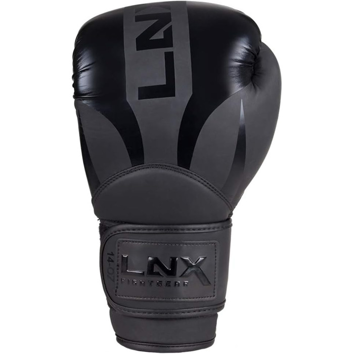 Боксерські рукавички LNX Nitro - чоловічі, жіночі, дитячі, 8, 10, 12, 14, 16 Oz - для кікбоксингу, боксу, муай-тай, ММА, спарингу, тренувань. Чорний колір, Ultimatte