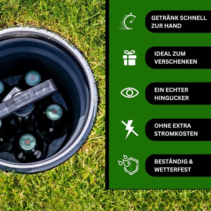 The Original! (without elevator) I Outdoor Ground Pit Beer Cooler I Up to 15 Different Bottles (0.33/0.5 l) I Easy Installation I Robust Materials I Includes Game