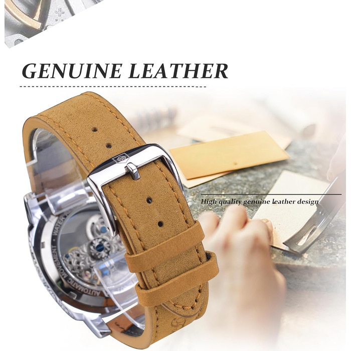 Годинник чоловічий FORSINING, квадратний, ретро, механічний, з автопідзаводом, з відкритим механізмом, золотий скелет, вінтажний, з шкіряним ремінцем (срібний)