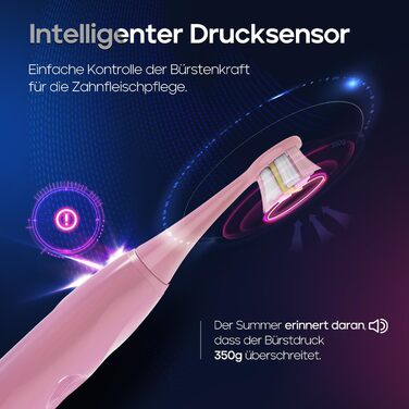Електрична зубна щітка Seago з датчиком тиску, 40000 VPM, 8 насадок, 5 режимів, для дорослих, SG-2752 (Рожева)