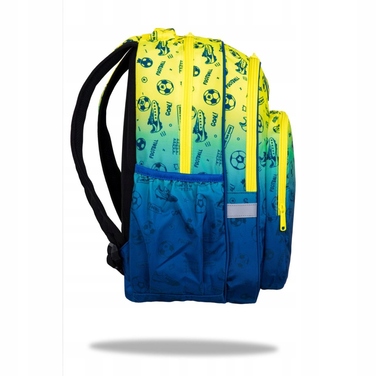 Багатокамерний шкільний рюкзак CoolPack, синій з жовтими та золотистими відтінками, 27 л