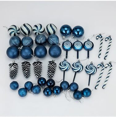 Набір прикрас на ялинку 40 шт. червоні кулі, пластик, Balu