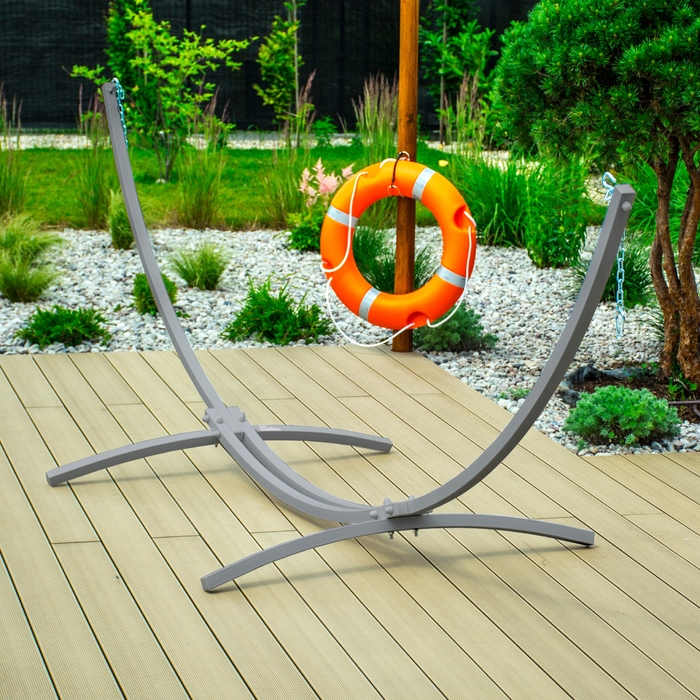 Стійка для гамака Go Garden 2в1, сіра, макс. навантаження 250 кг
