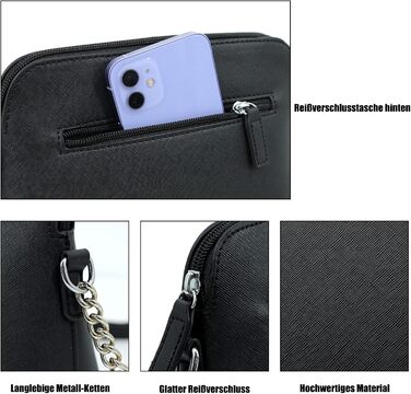 Сумка жіноча TANTOMI через плече: елегантна чорна крос-боді сумка на ланцюжку для вечірок