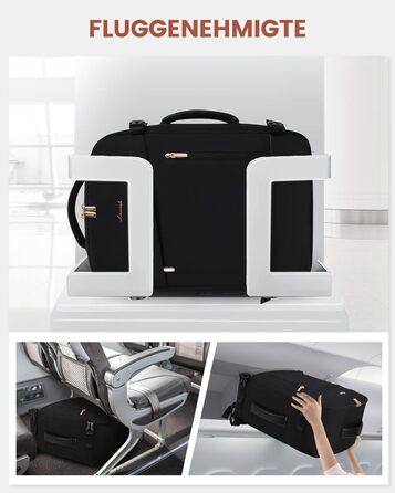 LOVEVOOK Рюкзак ручної об'єм 40L, 45x33x20cm: Рюкзак для подорожей та бізнесу, розширюваний, ручна поклажа, чорний