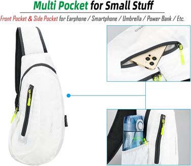 Водонепроникна нагрудна сумка-рюкзак з нейлону Gisdanchz для спорту та подорожей (біла, 41*21*10 см)