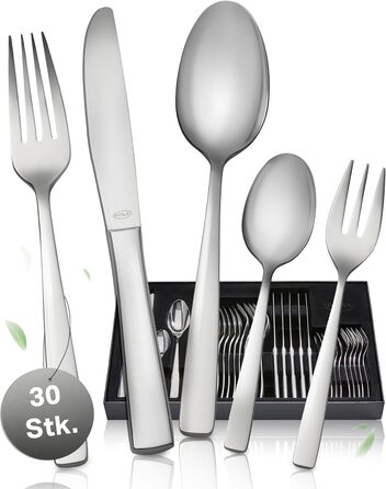 RÖSLE ELEGANCE Cutlery Set for 6 People – 30-Piece Highly Polished Stainless Steel 18/10 Cutlery Set – Premium Cutlery, Dishwasher-Safe Cutlery in an Elegant Gift Box, 30-Piece Dinner Cutlery Set