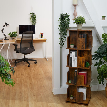 Corner Bookshelf with Industrial Design