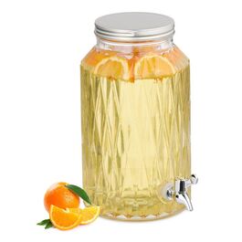 Relaxdays 5-Liter Beverage Dispenser with Diamond Pattern