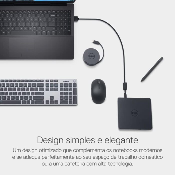 Зовнішній DVD-привід Dell Slim DW316 DVD+/-RW (8x8x5x) USB 2.0 для ноутбуків Inspiron, OptiPlex, Vostro, XPS, чорний
