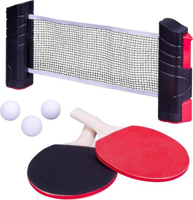 Набір для пінг-понгу портативний: 2 ракетки, 3 м'ячі, сітка, сумка для зберігання