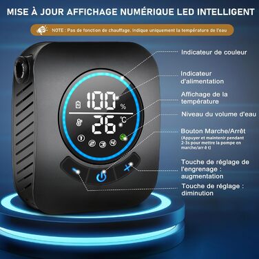 Портативна кемпінгова душ Spopal з акумулятором 8000mAh, 20л відро, набір для кемпінгу, відпочинку, миття авто та тварин