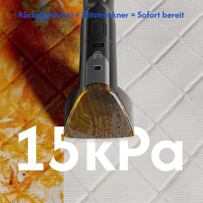 Пилосос миючий паровий Fluffyfresh для диванів, килимів, вікон та авто, 15 кПа, з гарячою водою та аксесуарами, 1.6л