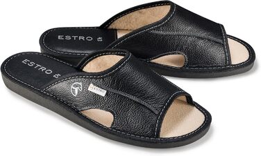 Чоловічі халати-домашні тапочки ESTRO, шкіряні, чорні, 44 EU