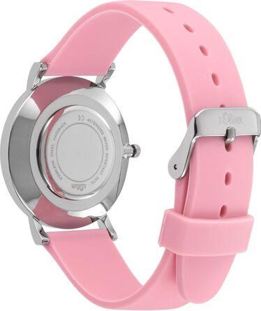 Годинник наручний s.Oliver для жінок, кварцовий, аналоговий, з силіконовим ремінцем, водостійкий 3 bar, у подарунковій коробці (рожевий)