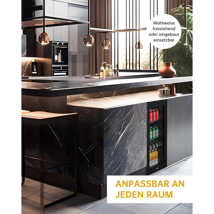 Міні холодильник WIE 70 літрів з подвійними скляними дверима, регульованими полицями для дому, кухні, бару, офісу. Для соди, пива, вина. Тиха робота, 105 доз.