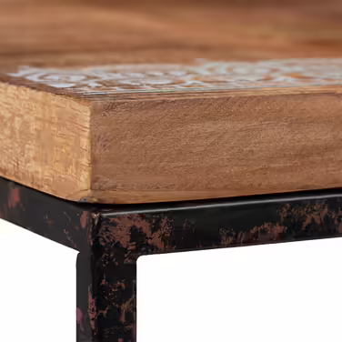Relaxdays Side Table Set of 3 Mango Wood