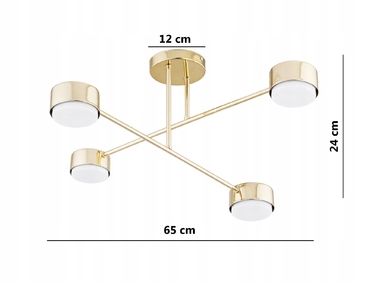 Підвісна люстра Elko-Lighting золота, 4 точки освітлення GX53, сучасний стиль