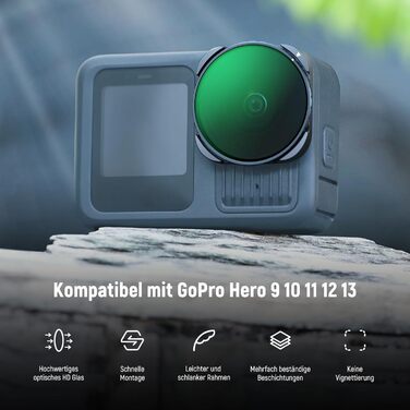 Набір фільтрів ND NEEWER (4 шт.) + лінза збільшення 15x для GoPro Hero 13/12/11/10/9: ND8, ND16, ND32, CPL