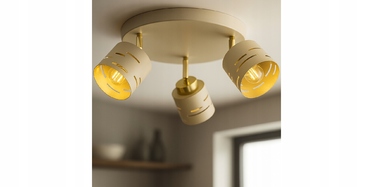 Стельовий світильник Elko-Lighting Vox, бежевий, металевий, на 3 точки освітлення