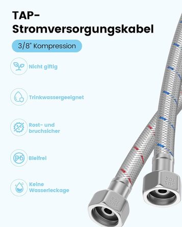 Кухонний змішувач Dayone з висувним виливом, нержавіюча сталь SUS304, високий тиск, для кухні, мікшер, 2 функції, поворотний на 360°, кухонний змішувач (з підключенням до шлангу)