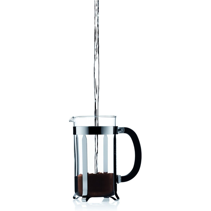 Френч-прес Bodum Chambord 1 л глянцевий + набір склянок Pavina 6 шт подвійні стінки 0,35 л