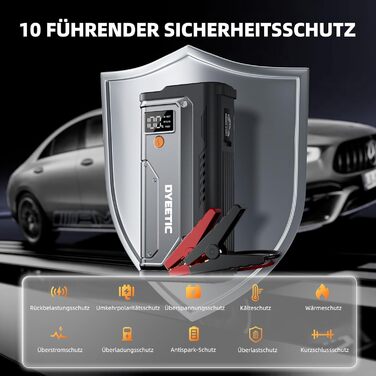 Powerbank Starthilfe 7000A: портативний пусковий пристрій для авто 12V (бензин, дизель до 12.0L), з LED ліхтариком та USB зарядкою, сріблястий