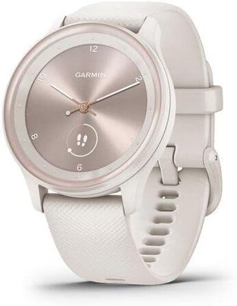 Garmin vívomove Sport - Розумний годинник з аналоговими стрілками та сенсорним дисплеєм. Функції спорту та здоров'я, сповіщення зі смартфона та до 5 днів роботи від акумулятора. Колір: слонова кістка