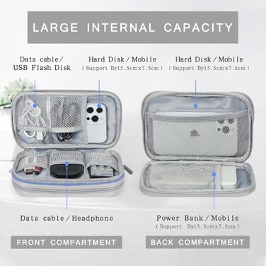 Органайзер для кабелів Skycase: компактна сумка для аксесуарів, USB, Power Bank, 19 x 11 x 5.5 см (фіолетовий)